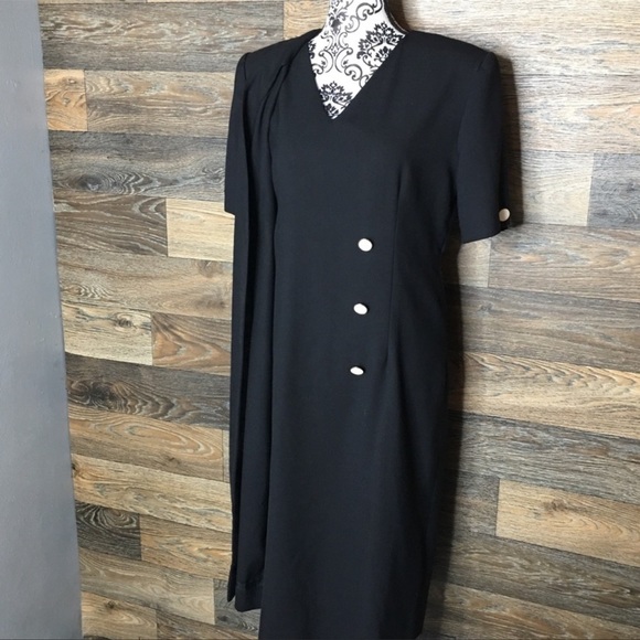 Vintage 60s 70s dress Union label sz M/L Henry Lee blazer black VTG 1970s retro - Picture 8 of 16